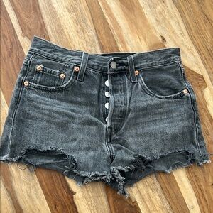 CLOSET CLEAR-OUT! LEVI’S 501 Premium Denim Shorts faded black waist 25